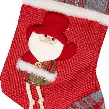 Yılbaşı Çorabı Noel Baba Motifli Kırmızı 33x22 Cm.