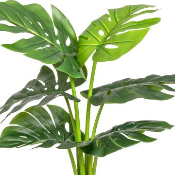 Yapay Ağaç Monstera-Deve Tabanı Gerçek Dokulu 6 Yapraklı Yeşil 85 Cm.