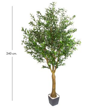 Yapay Zeytin Ağacı 3578 Yaprak 154 Meyveli Yeşil 240 Cm.