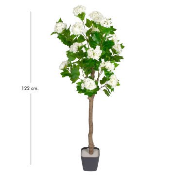 Yapay Ortanca Ağacı 16 Çiçekli Yeşil-Beyaz 122 Cm.