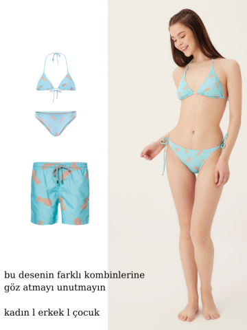 TURQUISE PINEAPPLE - Kız Çocuk Üçgen Bikini