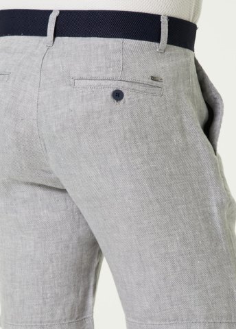 Gri - Keten Bermuda