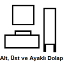 Alt, Üst ve Yan Ayaklı Boy Dolap