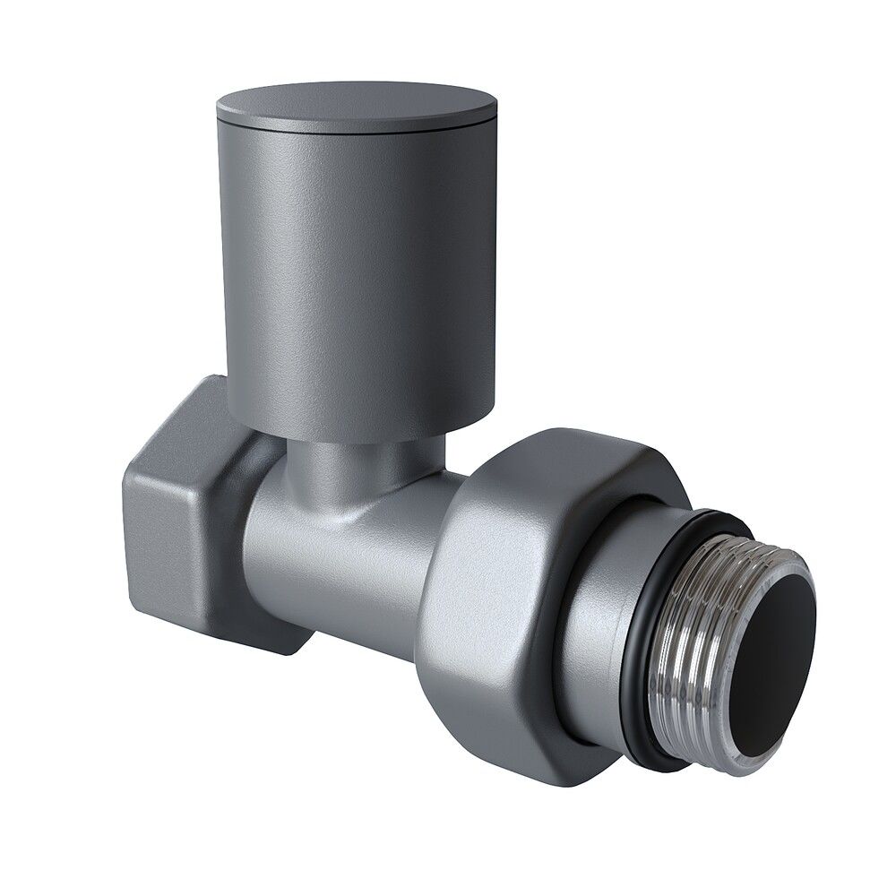 Radyatör Vanası 1/2'' Antrasit Düz (Metal Volanlı)