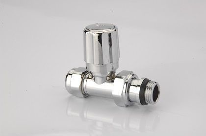Radyatör Vanası 1/2'' Krom Düz Pex  (Plastik Vol.16*2mm Boru Bağl. Rakorlu)