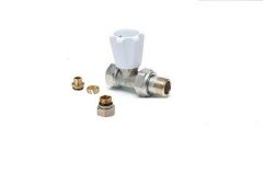 Radyatör Vanası 1/2'' Düz Pex (16*2mm Boru Bağl. Rakorlu)