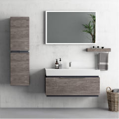 Mondeo 100 cm Banyo Dolabı Berlin Mat Antrasit Alt, Üst ve Yan Boy Dolap