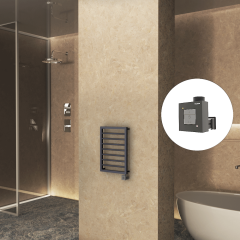NAXOS Elektrikli Havlupan 450x655 Koyu Antrasit Texture (KTX1 Termostat) 300W