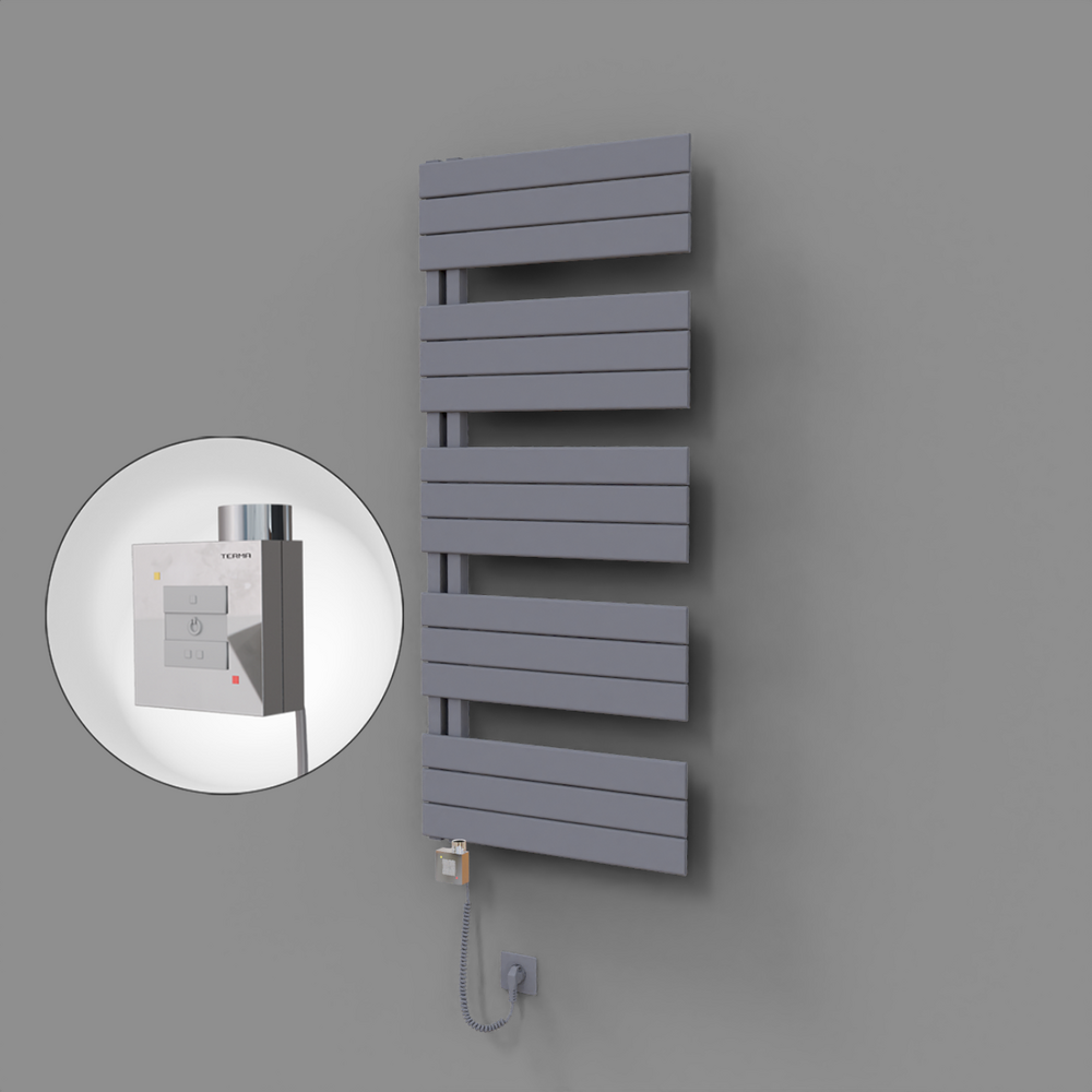 Sirius Dekoratif Elektrikli Havlupan 600x1400 Gri (KTX1 Termostat) 1000W Spiral Kablolu