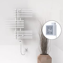 FIJI Elektrikli Havlupan 650x740 Beyaz (KTX3 Termostat) 300W Spiral Kablolu