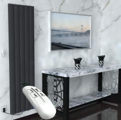 Elektrikli Alüminyum Radyatör 1000 Watt 1800x500 Antrasit Uzaktan Kumandalı