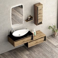 Ceed 160 cm Banyo Dolabı Dorado-Siyah
