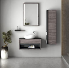 Cactus 65 cm Banyo Dolabı Dorado Siyah Alt, Üst ve Yan Boy Dolap