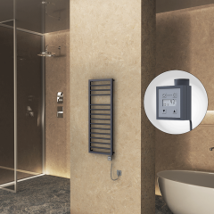 NAXOS Elektrikli Havlupan 500x1193 Koyu Antrasit Texture (KTX3 Termostat) 600W Spiral Kablolu