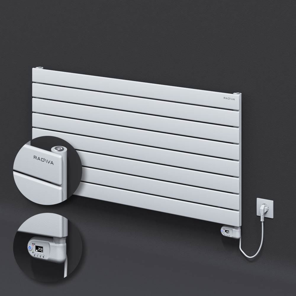 Tip 10H Elektrikli Çelik Dekoratif Radyatör 588x1200 Beyaz (Thesis Termostat) 900W