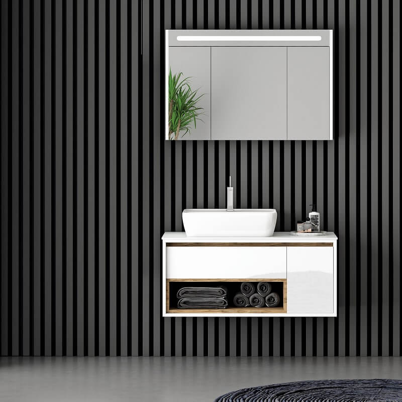 Galaxy 100 cm Banyo Dolabı Beyaz Dorado