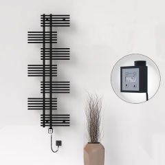 FIJI Elektrikli Havlupan 650x1762 Siyah Mat (KTX3 Termostat) 1000W Spiral Kablolu