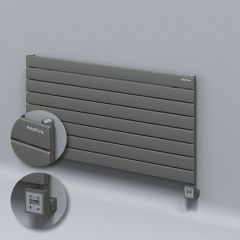 Tip 10H Elektrikli Çelik Dekoratif Radyatör 588x1200 Antrasit (KTX3 Termostat) 1000W