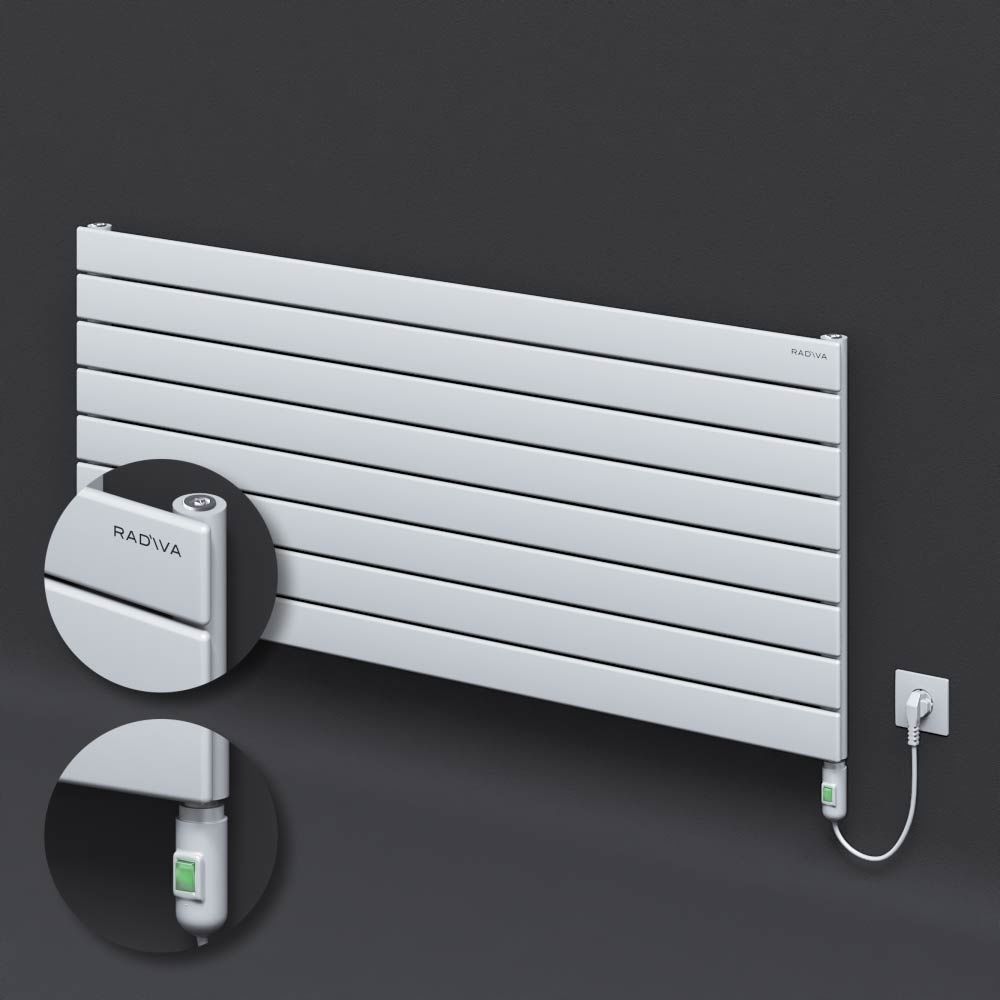 Tip 10H Elektrikli Çelik Dekoratif Radyatör 588x1400 Beyaz (On/Off Düğmeli) 1200W