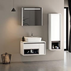 Galaxy 80 cm Banyo Dolabı Beyaz Berlin Alt, Üst ve Yan Boy Dolap