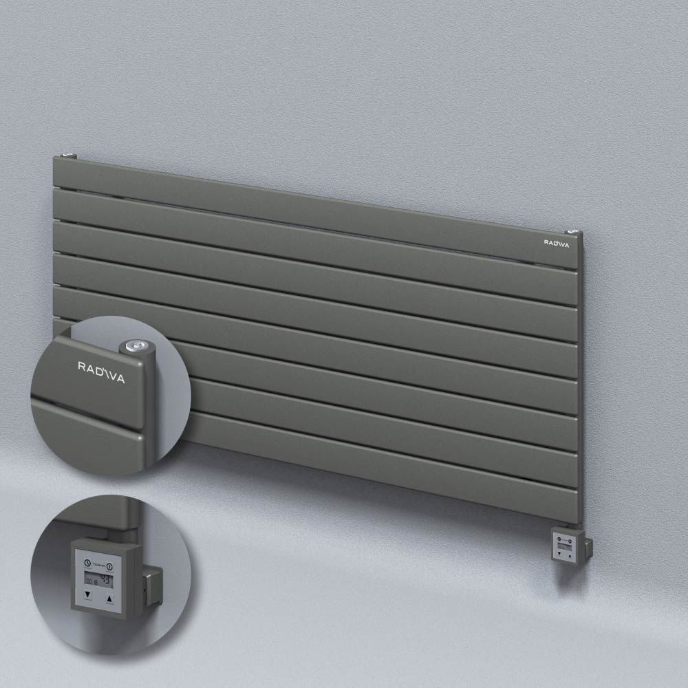 Tip 10H Elektrikli Çelik Dekoratif Radyatör 588x1400 Antrasit (KTX3 Termostat) 1000W