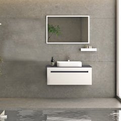 Cerato 100 cm Banyo Dolabı Beyaz Antrasit