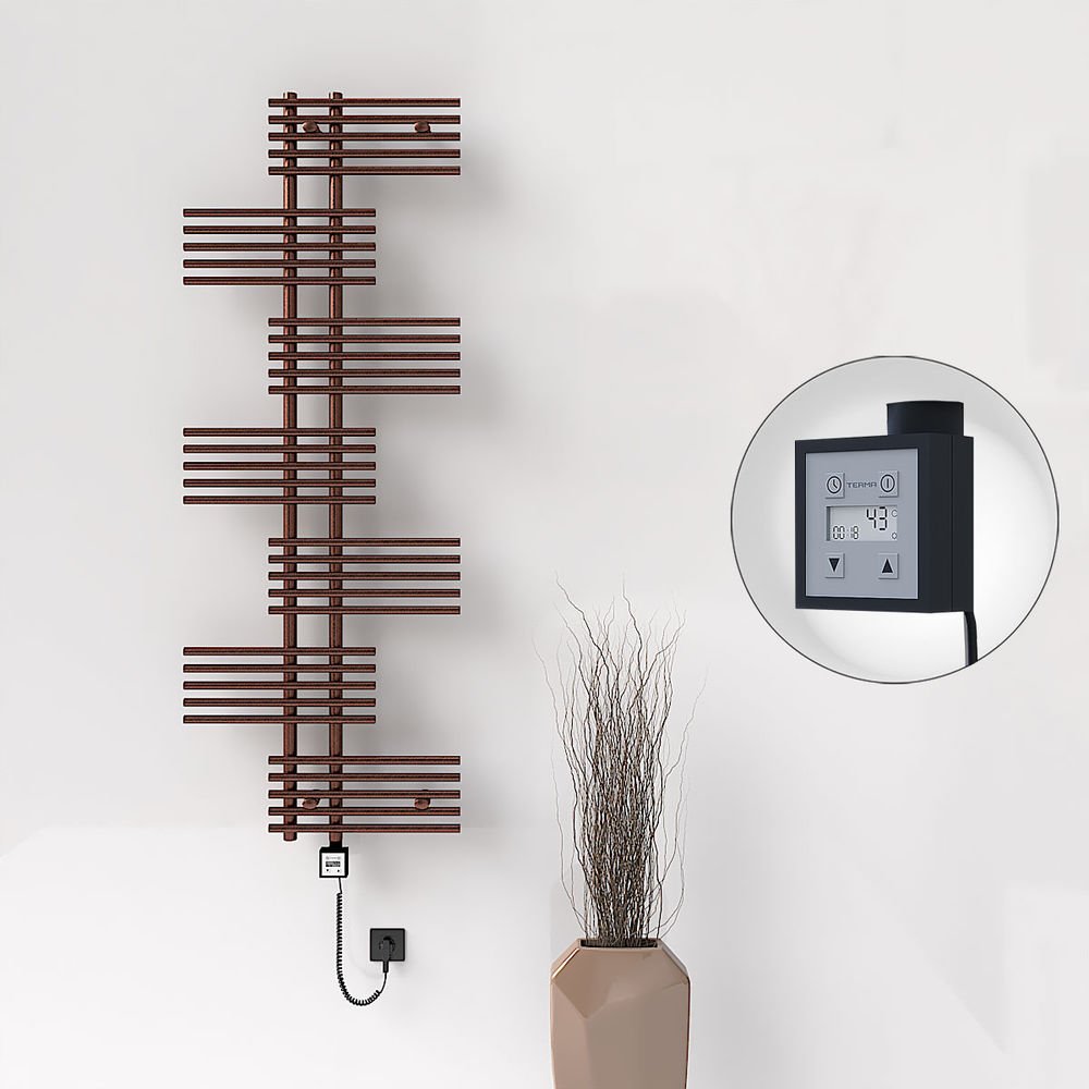 FIJI Elektrikli Havlupan 650x1762 Bakır Eskitme (KTX3 Termostat) 600W Spiral Kablolu