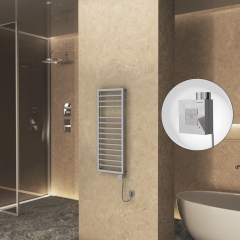 NAXOS Elektrikli Havlupan 500x1193 Gri 7012 Texture (KTX1 Termostat) 600W Spiral Kablolu