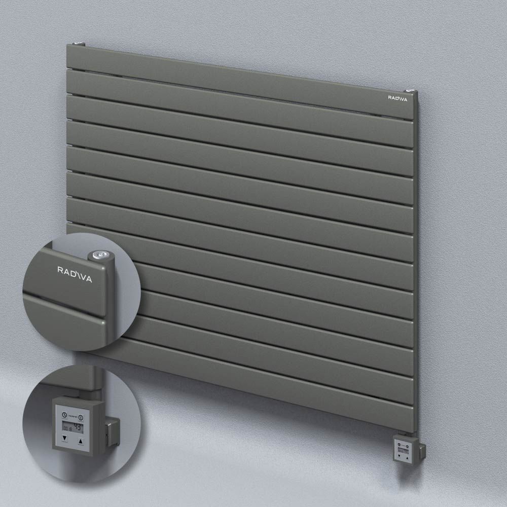 Tip 10H Elektrikli Çelik Dekoratif Radyatör 884x1200 Antrasit (KTX3 Termostat) 1000W