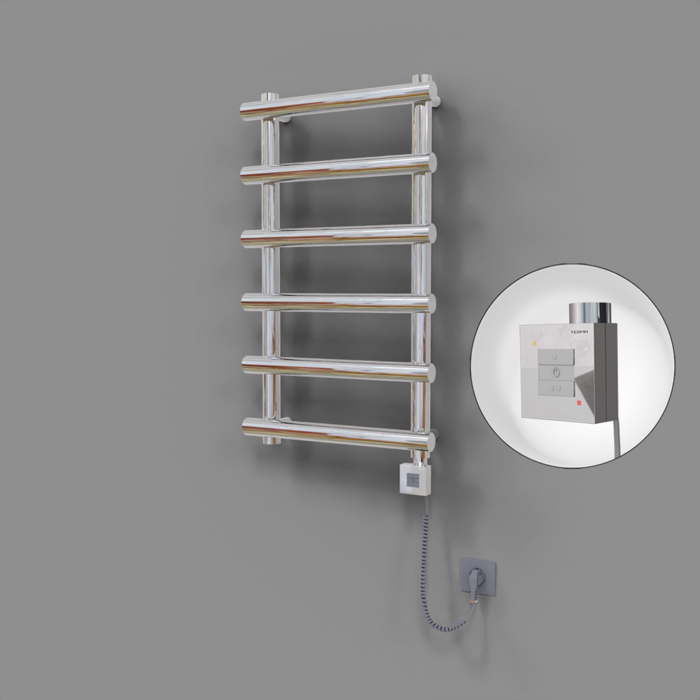 Amazon Dekoratif Elektrikli Havlupan 500x850 Krom (KTX1 Termostat) 200W Spiral Kablolu