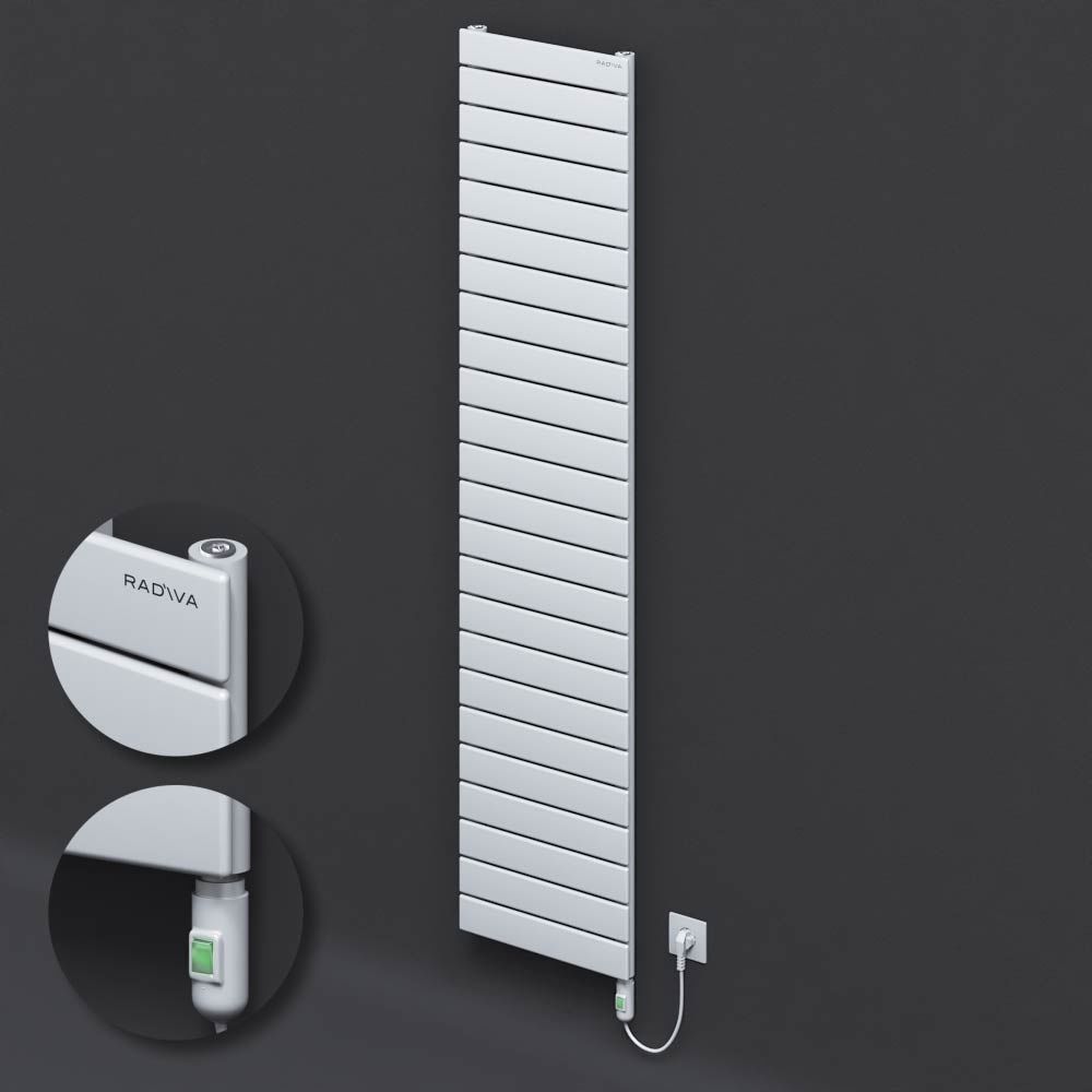 Tip 10H Elektrikli Çelik Dekoratif Radyatör 1772x400 Beyaz (On/Off Düğmeli) 900W