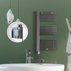 MALE Elektrikli Havlupan 600x1190  Krom (KTX4 Termostat) 600W Spiral Kablolu