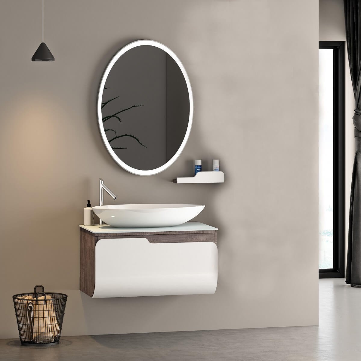 Kuga 80 cm Banyo Dolabı Beyaz Berlin
