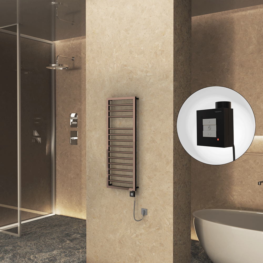 NAXOS Elektrikli Havlupan 500x1193 Rose Gold Parlak (KTX1 Termostat) 300W Spiral Kablolu