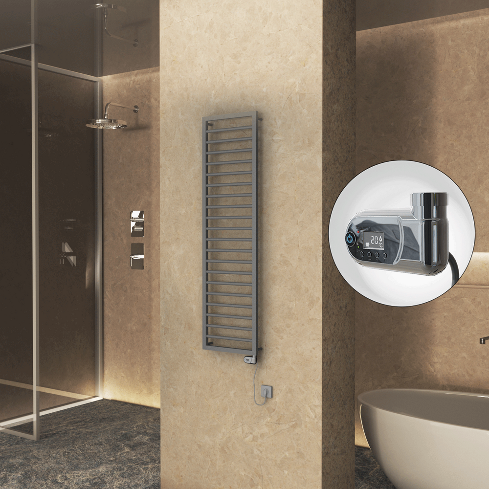 NAXOS Elektrikli Havlupan 500x1655 Antrasit Texture (Thesis Termostat) 600W