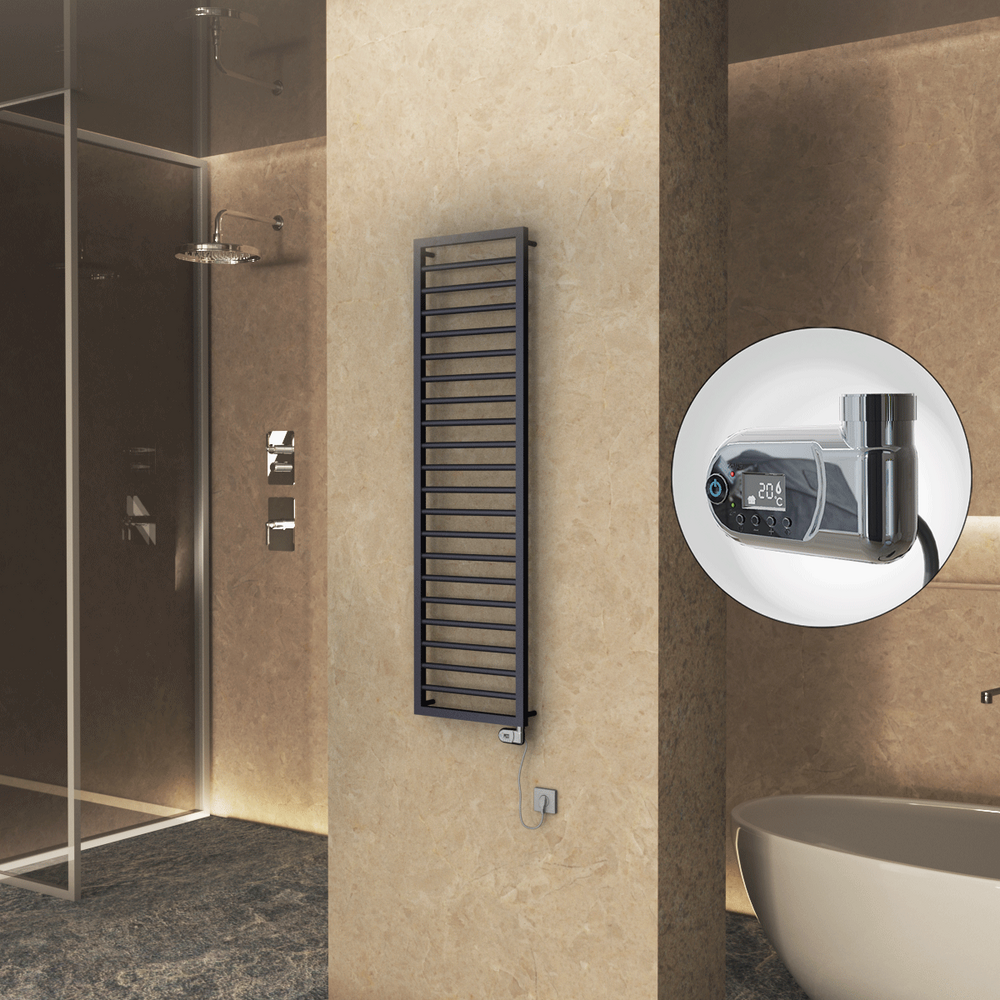 NAXOS Elektrikli Havlupan 500x1655 Koyu Antrasit Texture (Thesis Termostat) 600W