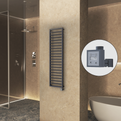 NAXOS Elektrikli Havlupan 500x1655 Koyu Antrasit Texture (KTX3 Termostat) 600W