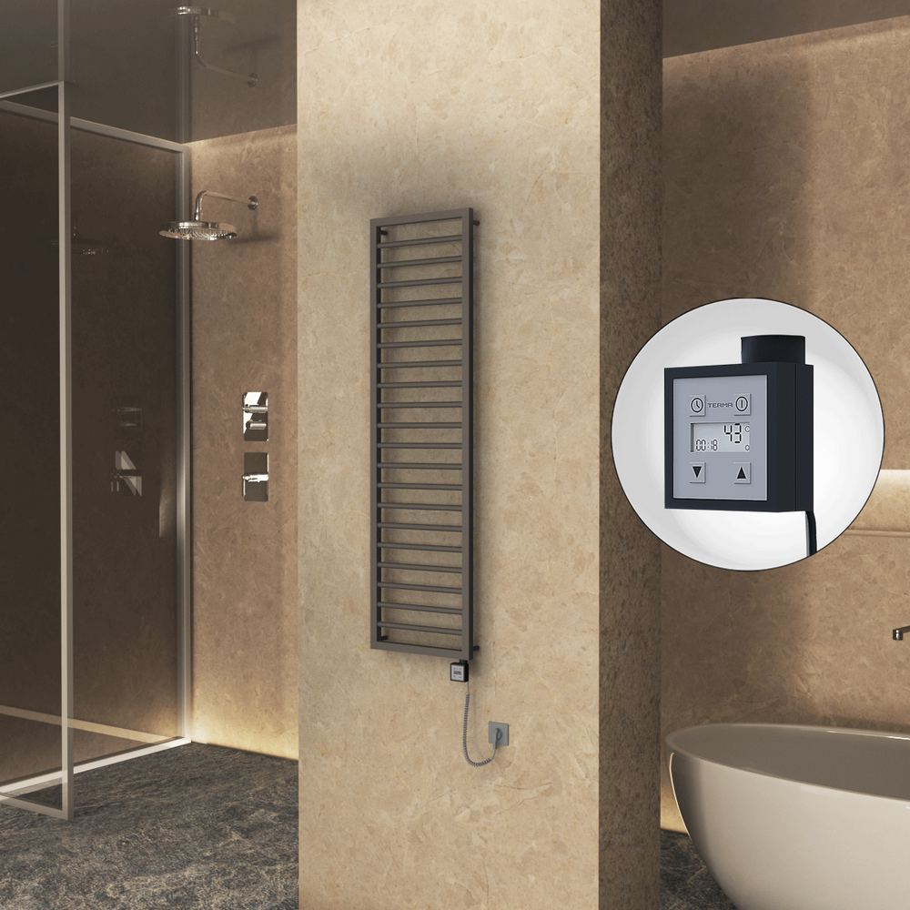 NAXOS Elektrikli Havlupan 500x1655 Terra Matt  Texture (KTX3 Termostat) 600W Spiral Kablolu