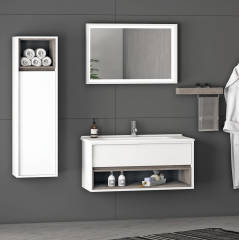 Punto 100 cm Banyo Dolabı Beyaz Berlin Alt, Üst ve Yan Boy Dolap