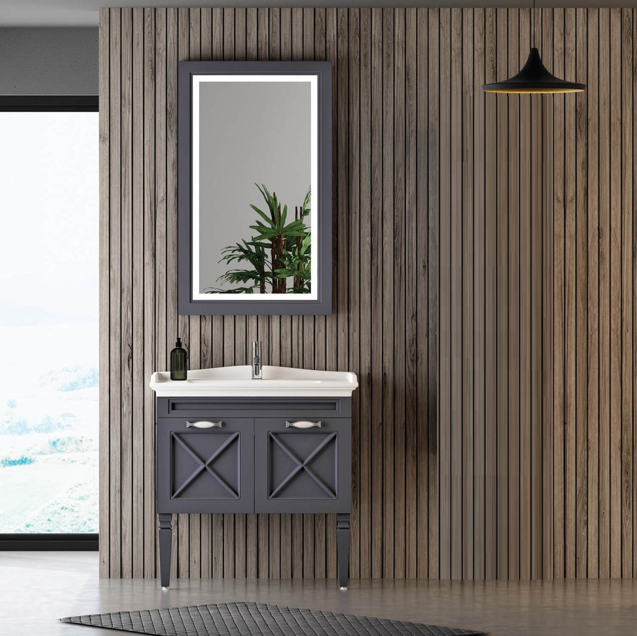 Avant 80 cm Banyo Dolabı Antrasit Dişbudak