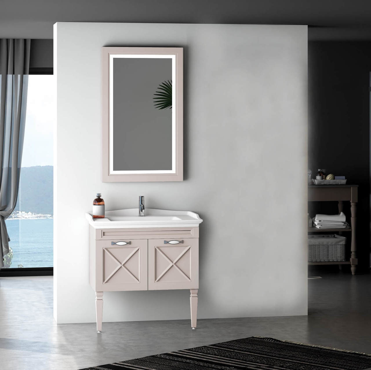 Avant 80 cm Banyo Dolabı Bej Dişbudak