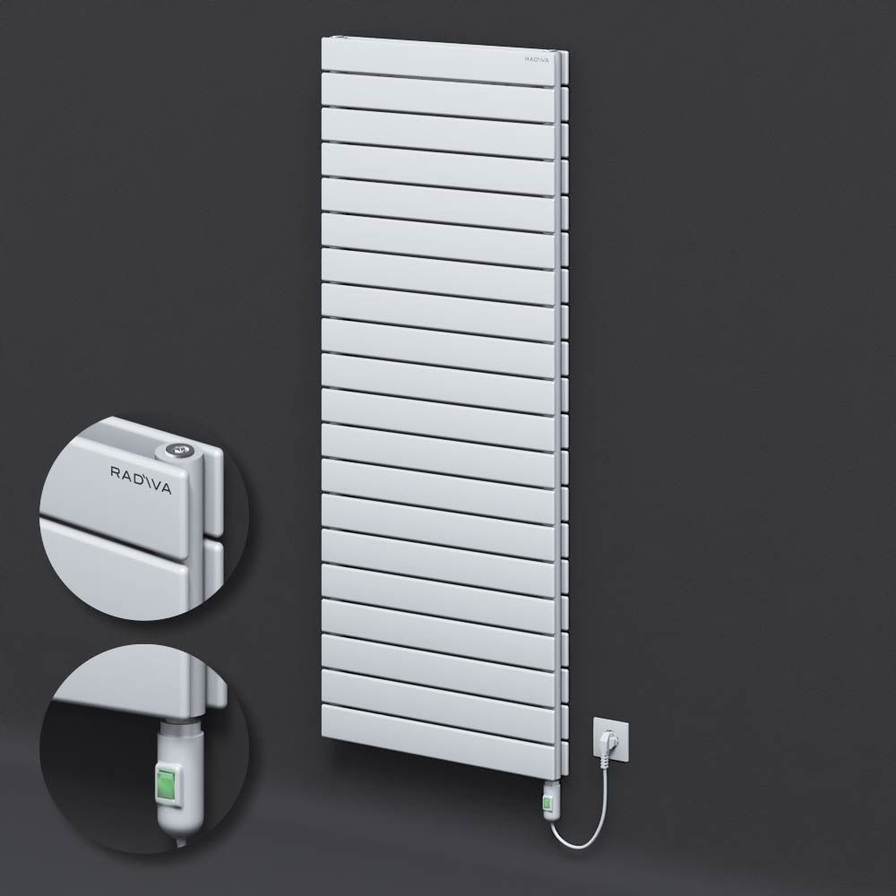 Tip 20H Elektrikli Çelik Dekoratif Radyatör 1476x600 Beyaz (On/Off Düğmeli) 1500W