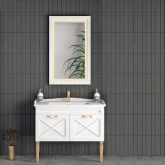 Avant 100 cm Banyo Dolabı Beyaz Altın