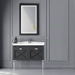 Avant 100 cm Banyo Dolabı Siyah Gümüş