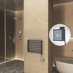 NAXOS Elektrikli Havlupan 800x578 Koyu Antrasit Texture (KTX3 Termostat) 300W Spiral Kablolu