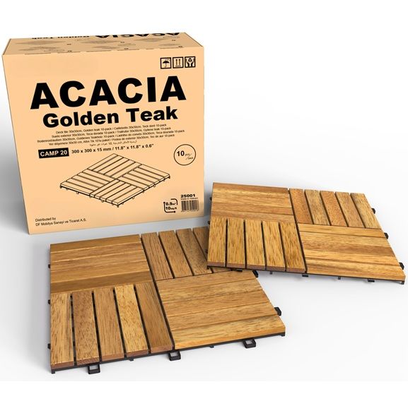 Masif Akasya Zemin Kaplaması Altın Teak