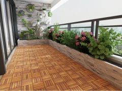 Masif Akasya Zemin Kaplaması Altın Teak