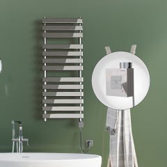 TAHITI Elektrikli Havlupan 500x950 Krom  (KTX1 Termostat) 300W Spiral Kablolu