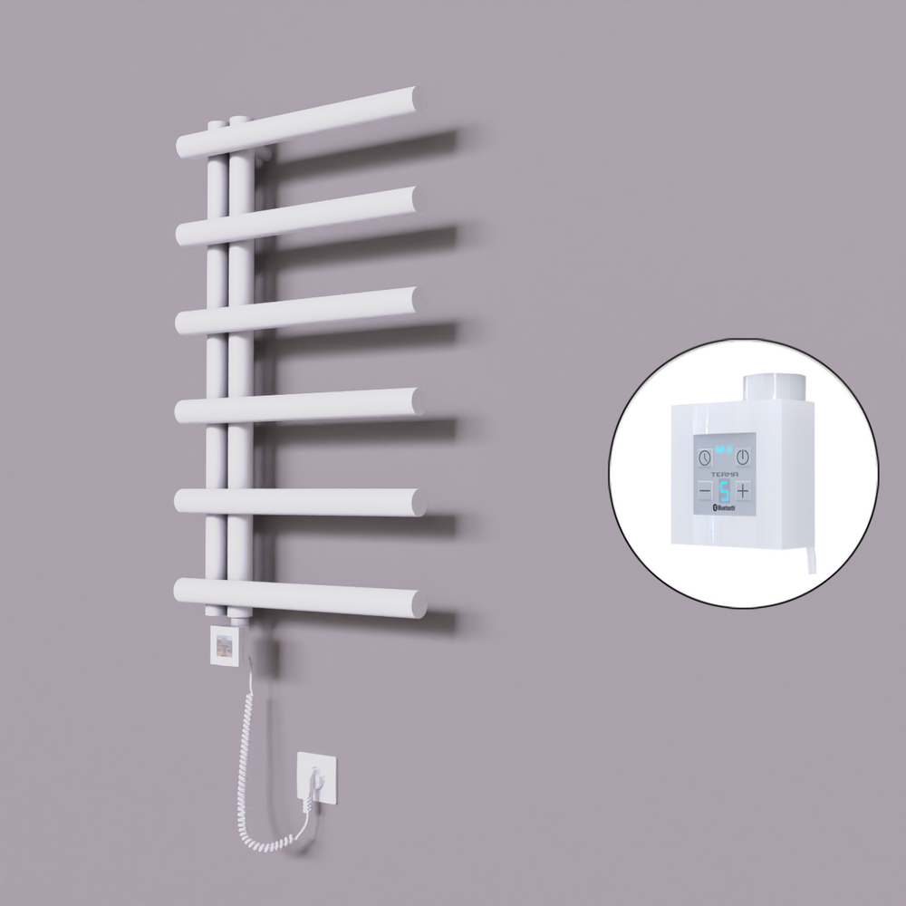 Tuna Dekoratif Elektrikli Havlupan 500x850 Beyaz (KTX4 Termostat) 300W Spiral Kablolu