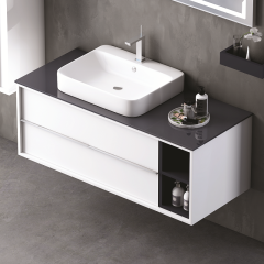 Elantra 120 cm Banyo Dolabı Beyaz-Mat Antrasit